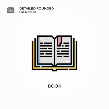 Kitap vektör simgesi. Modern vektör illüstrasyon kavramları. Düzenlemesi ve kişiselleştirmesi kolay.