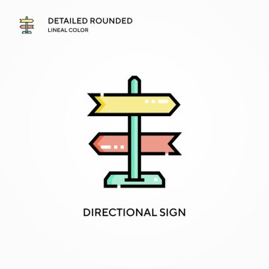 Yönsel işaret vektör simgesi. Modern vektör illüstrasyon kavramları. Düzenlemesi ve kişiselleştirmesi kolay.