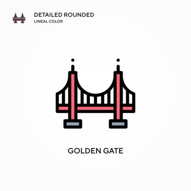 Altın Geçit vektör simgesi. Modern vektör illüstrasyon kavramları. Düzenlemesi ve kişiselleştirmesi kolay.