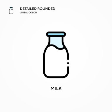 Süt vektörü simgesi. Modern vektör illüstrasyon kavramları. Düzenlemesi ve kişiselleştirmesi kolay.