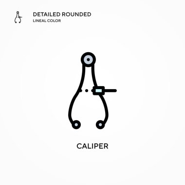 Caliper vektör simgesi. Modern vektör illüstrasyon kavramları. Düzenlemesi ve kişiselleştirmesi kolay.