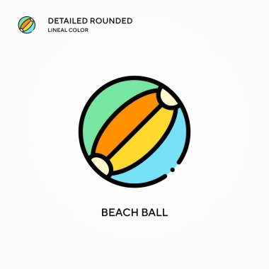 Plaj topu vektör simgesi. Modern vektör illüstrasyon kavramları. Düzenlemesi ve kişiselleştirmesi kolay.