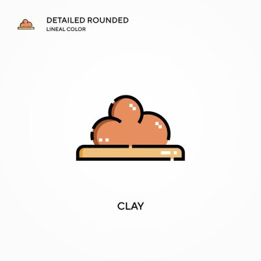 Clay vektör simgesi. Modern vektör illüstrasyon kavramları. Düzenlemesi ve kişiselleştirmesi kolay.