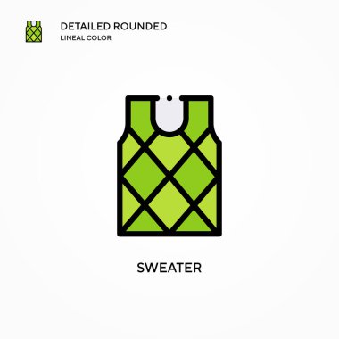 Süveter vektör simgesi. Modern vektör illüstrasyon kavramları. Düzenlemesi ve kişiselleştirmesi kolay.