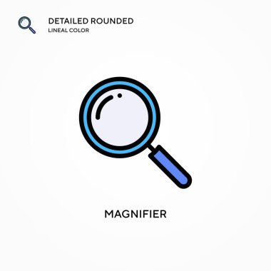 Büyüteç vektör simgesi. Modern vektör illüstrasyon kavramları. Düzenlemesi ve kişiselleştirmesi kolay.