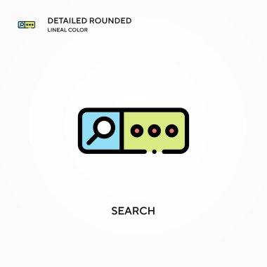 Arama vektör simgesi. Modern vektör illüstrasyon kavramları. Düzenlemesi ve kişiselleştirmesi kolay.