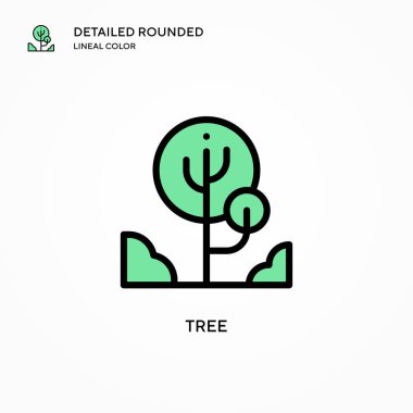 Ağaç vektör simgesi. Modern vektör illüstrasyon kavramları. Düzenlemesi ve kişiselleştirmesi kolay.