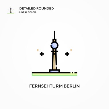 Fernsehturm Berlin vektör ikonu. Modern vektör illüstrasyon kavramları. Düzenlemesi ve kişiselleştirmesi kolay.