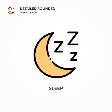 Uyku vektör simgesi. Modern vektör illüstrasyon kavramları. Düzenlemesi ve kişiselleştirmesi kolay.