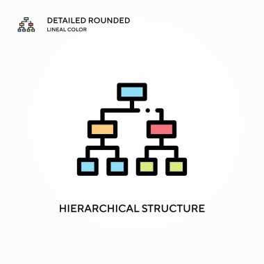 Hiyerarşik yapı vektör simgesi. Modern vektör illüstrasyon kavramları. Düzenlemesi ve kişiselleştirmesi kolay.