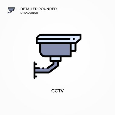 CCTV vektör simgesi. Modern vektör illüstrasyon kavramları. Düzenlemesi ve kişiselleştirmesi kolay.