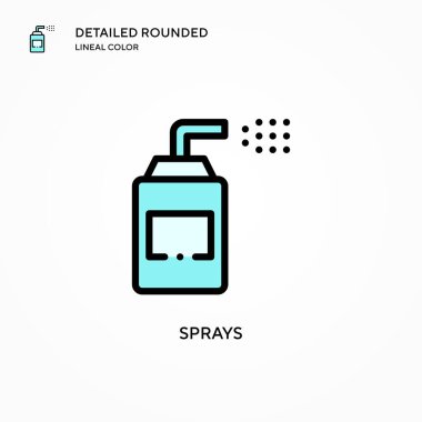 Sprey vektör simgesi. Modern vektör illüstrasyon kavramları. Düzenlemesi ve kişiselleştirmesi kolay.