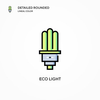 Eko ışık vektör simgesi. Modern vektör illüstrasyon kavramları. Düzenlemesi ve kişiselleştirmesi kolay.