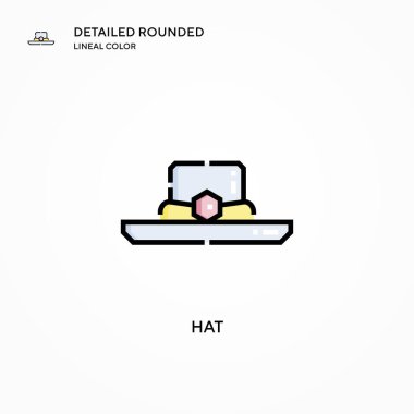 Şapka vektör simgesi. Modern vektör illüstrasyon kavramları. Düzenlemesi ve kişiselleştirmesi kolay.