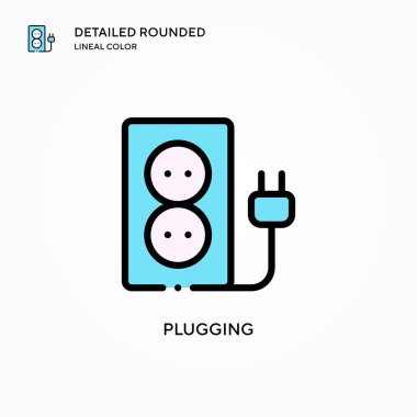 Vektör simgesi takılıyor. Modern vektör illüstrasyon kavramları. Düzenlemesi ve kişiselleştirmesi kolay.