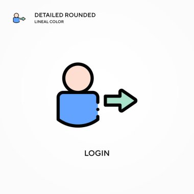 Giriş vektörü simgesi. Modern vektör illüstrasyon kavramları. Düzenlemesi ve kişiselleştirmesi kolay.