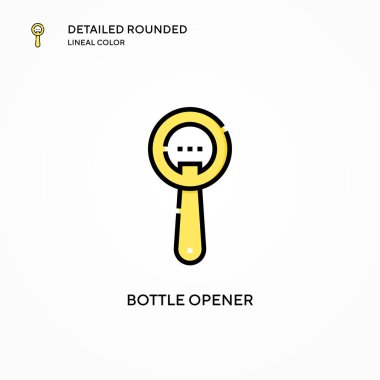 Şişe açacağı vektör simgesi. Modern vektör illüstrasyon kavramları. Düzenlemesi ve kişiselleştirmesi kolay.