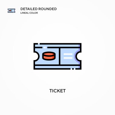 Bilet vektör simgesi. Modern vektör illüstrasyon kavramları. Düzenlemesi ve kişiselleştirmesi kolay.