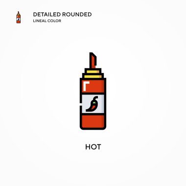 Sıcak vektör simgesi. Modern vektör illüstrasyon kavramları. Düzenlemesi ve kişiselleştirmesi kolay.
