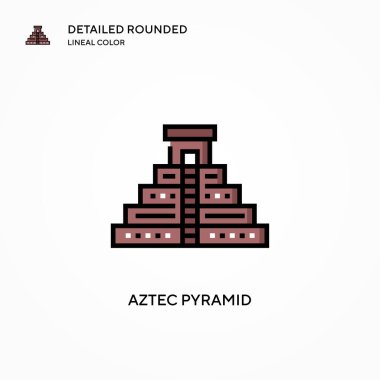 Aztek piramit vektör simgesi. Modern vektör illüstrasyon kavramları. Düzenlemesi ve kişiselleştirmesi kolay.