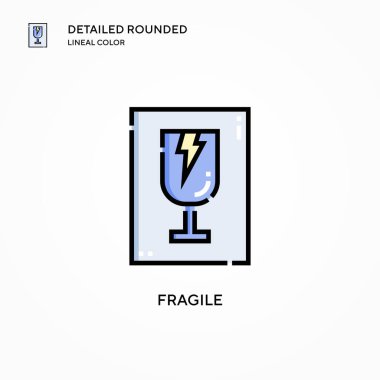 Kırılgan vektör simgesi. Modern vektör illüstrasyon kavramları. Düzenlemesi ve kişiselleştirmesi kolay.