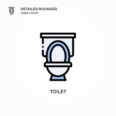 Tuvalet vektörü simgesi. Modern vektör illüstrasyon kavramları. Düzenlemesi ve kişiselleştirmesi kolay.