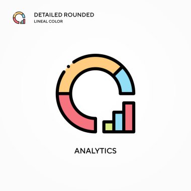 Analitik vektör simgesi. Modern vektör illüstrasyon kavramları. Düzenlemesi ve kişiselleştirmesi kolay.