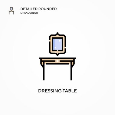 Soyunma masası vektör simgesi. Modern vektör illüstrasyon kavramları. Düzenlemesi ve kişiselleştirmesi kolay.