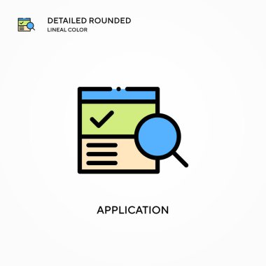 Uygulama vektör simgesi. Modern vektör illüstrasyon kavramları. Düzenlemesi ve kişiselleştirmesi kolay.