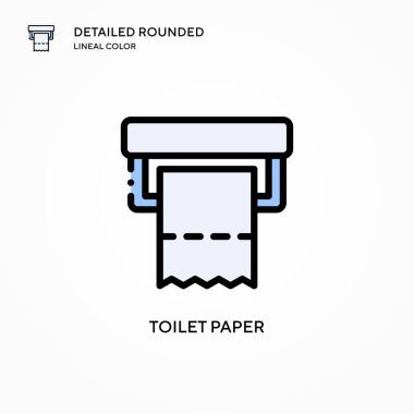 Tuvalet kağıdı vektör simgesi. Modern vektör illüstrasyon kavramları. Düzenlemesi ve kişiselleştirmesi kolay.