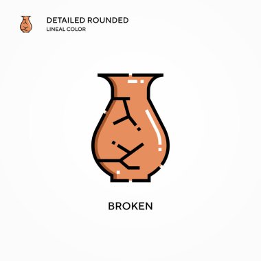 Kırık vektör simgesi. Modern vektör illüstrasyon kavramları. Düzenlemesi ve kişiselleştirmesi kolay.