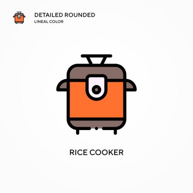 Pirinç pişirici vektör ikonu. Modern vektör illüstrasyon kavramları. Düzenlemesi ve kişiselleştirmesi kolay.