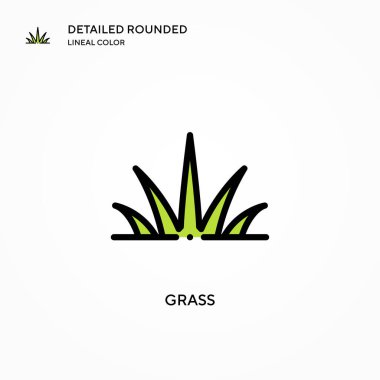Çim vektör simgesi. Modern vektör illüstrasyon kavramları. Düzenlemesi ve kişiselleştirmesi kolay.