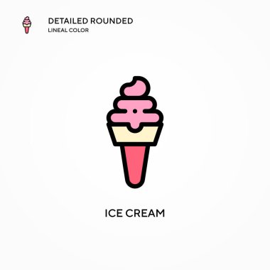 Dondurma vektör simgesi. Modern vektör illüstrasyon kavramları. Düzenlemesi ve kişiselleştirmesi kolay.