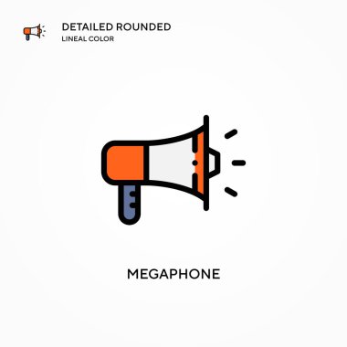 Megafon vektör simgesi. Modern vektör illüstrasyon kavramları. Düzenlemesi ve kişiselleştirmesi kolay.