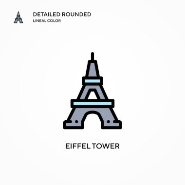 Eyfel kule vektör simgesi. Modern vektör illüstrasyon kavramları. Düzenlemesi ve kişiselleştirmesi kolay.