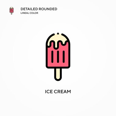 Dondurma vektör simgesi. Modern vektör illüstrasyon kavramları. Düzenlemesi ve kişiselleştirmesi kolay.