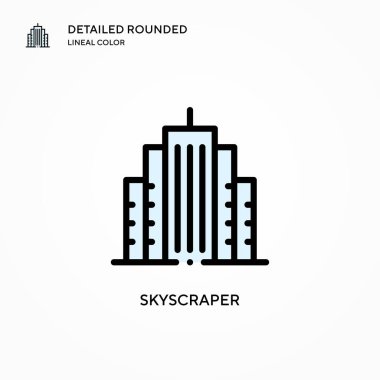 Gökdelen vektör simgesi. Modern vektör illüstrasyon kavramları. Düzenlemesi ve kişiselleştirmesi kolay.