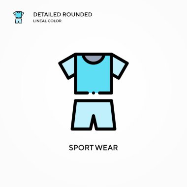 Spor giyim ikonu. Modern vektör illüstrasyon kavramları. Düzenlemesi ve kişiselleştirmesi kolay.