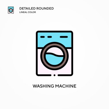 Çamaşır makinesi vektör simgesi. Modern vektör illüstrasyon kavramları. Düzenlemesi ve kişiselleştirmesi kolay.