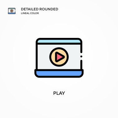 Vektör simgesini çal. Modern vektör illüstrasyon kavramları. Düzenlemesi ve kişiselleştirmesi kolay.