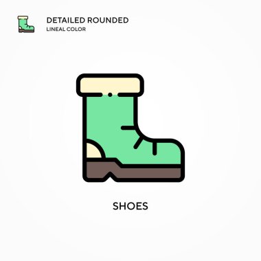 Ayakkabı vektör simgesi. Modern vektör illüstrasyon kavramları. Düzenlemesi ve kişiselleştirmesi kolay.