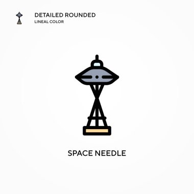 Uzay iğne vektör simgesi. Modern vektör illüstrasyon kavramları. Düzenlemesi ve kişiselleştirmesi kolay.