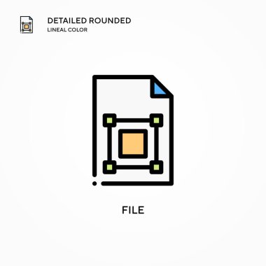 Dosya vektör simgesi. Modern vektör illüstrasyon kavramları. Düzenlemesi ve kişiselleştirmesi kolay.