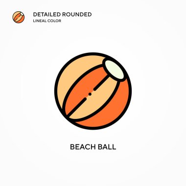 Plaj topu vektör simgesi. Modern vektör illüstrasyon kavramları. Düzenlemesi ve kişiselleştirmesi kolay.