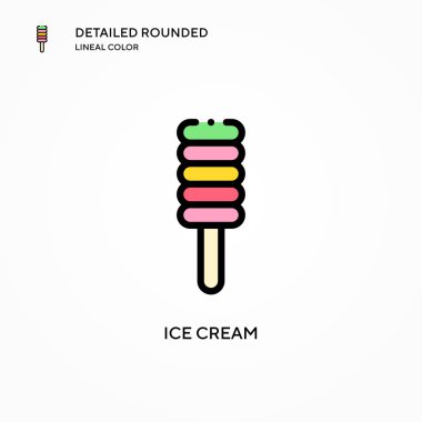 Dondurma vektör simgesi. Modern vektör illüstrasyon kavramları. Düzenlemesi ve kişiselleştirmesi kolay.