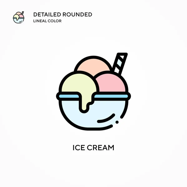 Icono Del Vector Helado Conceptos Modernos Ilustración Vectorial Fácil Editar — Archivo Imágenes Vectoriales