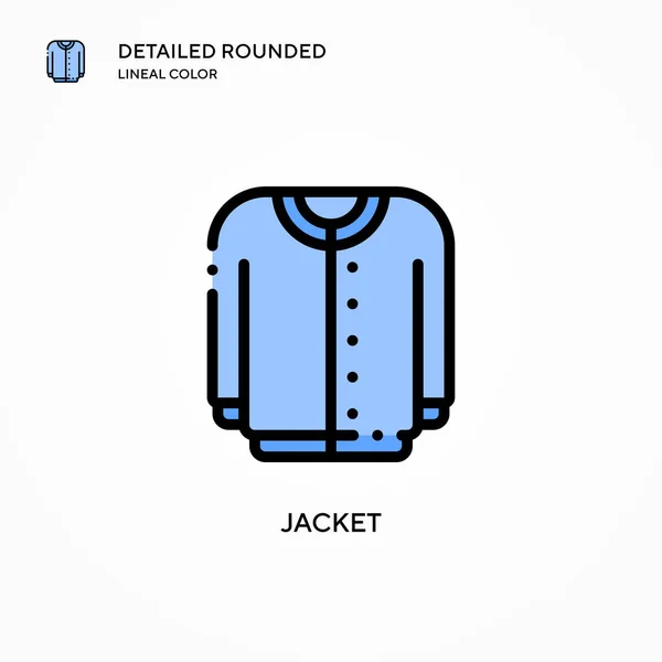 Chaqueta Icono Vector Conceptos Modernos Ilustración Vectorial Fácil Editar Personalizar — Archivo Imágenes Vectoriales