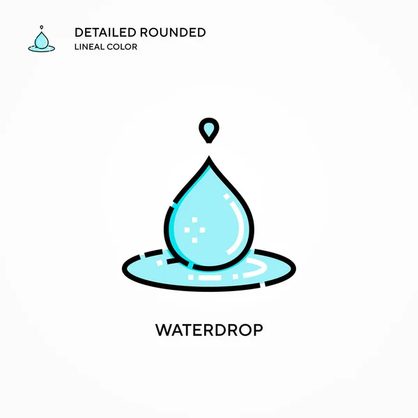 Icono Vector Gota Agua Conceptos Modernos Ilustración Vectorial Fácil Editar — Vector de stock