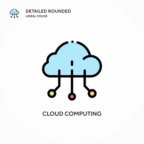 Ícone Vetor Computação Nuvem Conceitos Modernos Ilustração Vetorial Fácil Editar —  Vetores de Stock